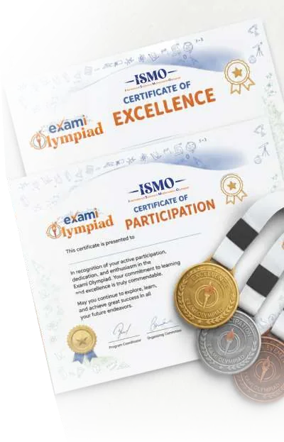 ISMO Certificate of Excellence and Certificate of Participation with medals